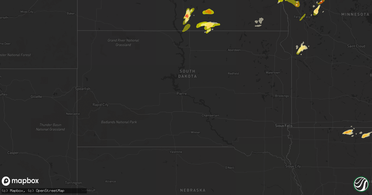 Hail map in South Dakota on June 20, 2013