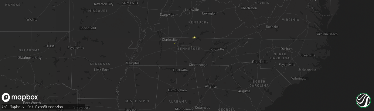 Hail map in Tennessee on June 20, 2013