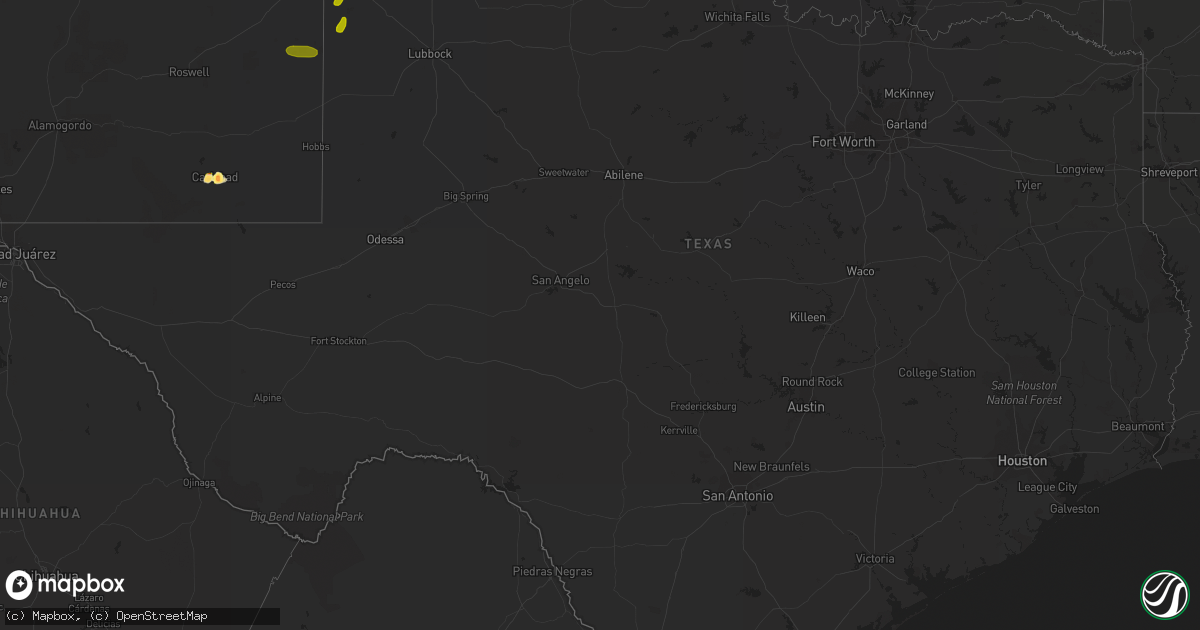 Hail map in Texas on June 20, 2013