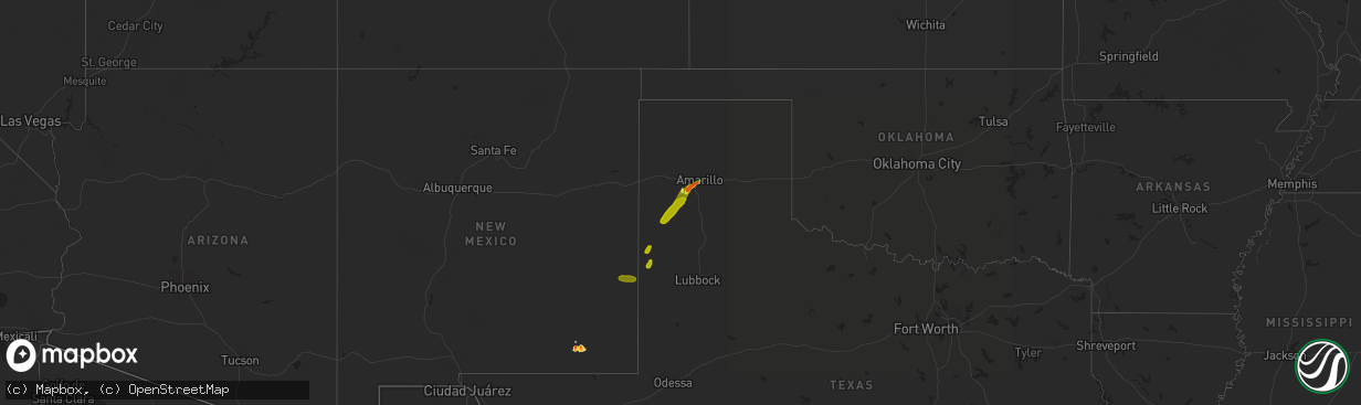 Hail map on June 20, 2013