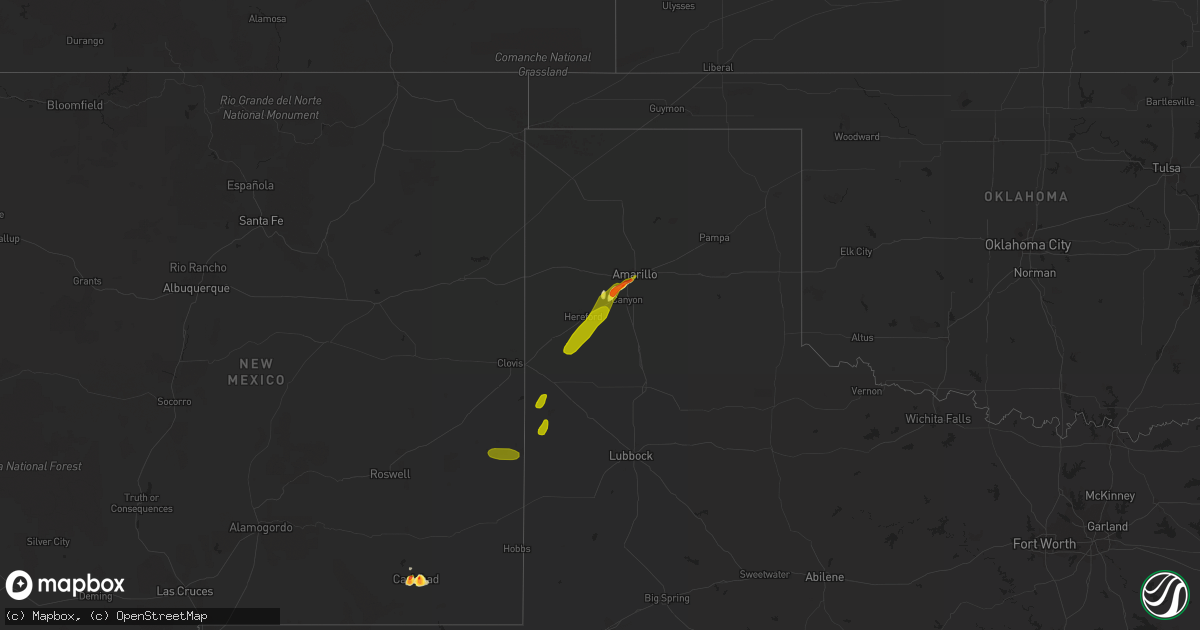 Hail map on June 20, 2013