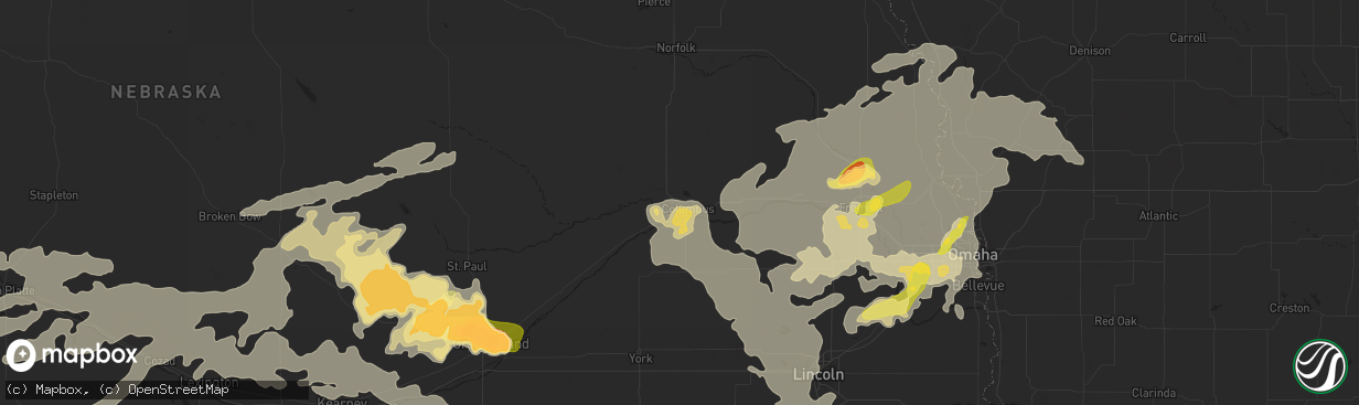 Hail map in Columbus, NE on June 20, 2014