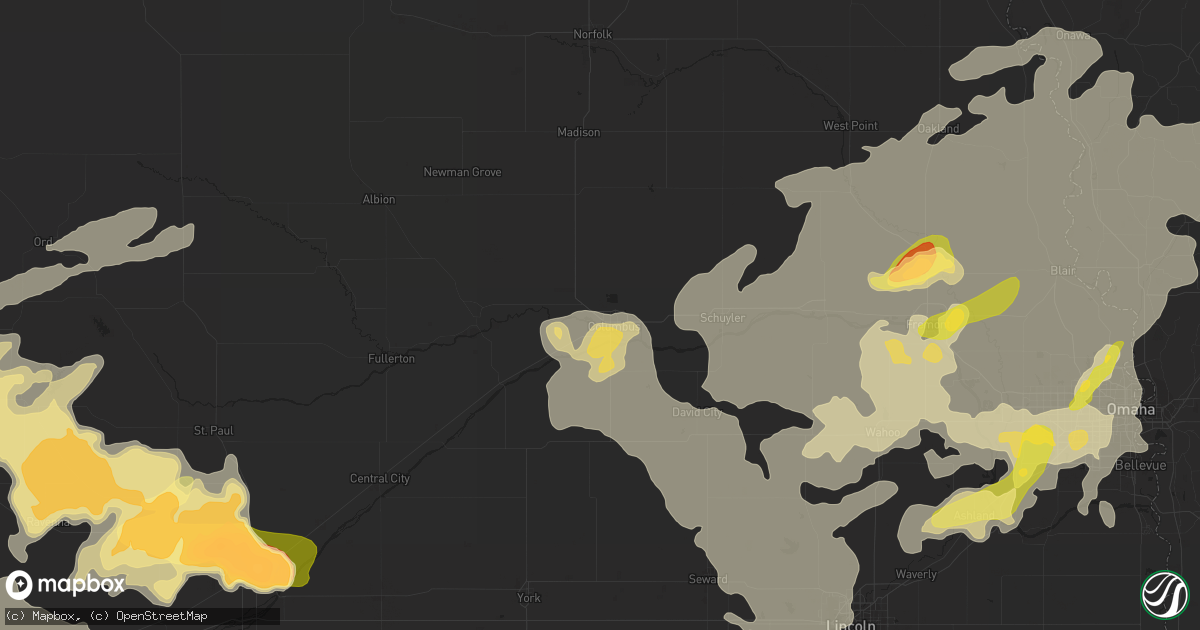 Hail map in Columbus, NE on June 20, 2014