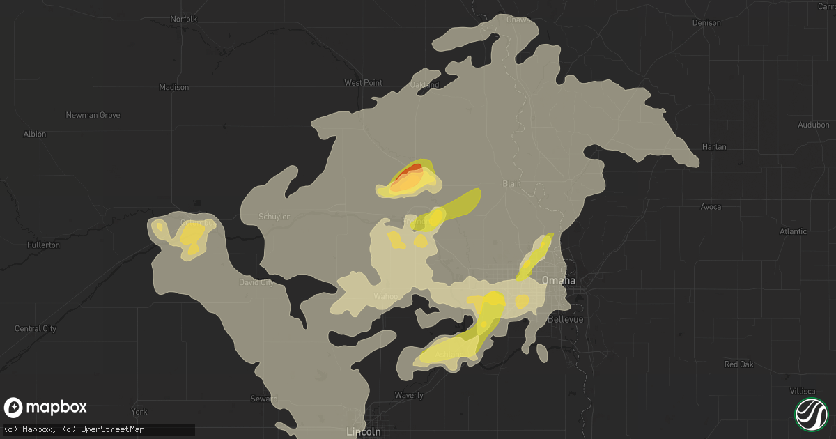 Hail map in Fremont, NE on June 20, 2014