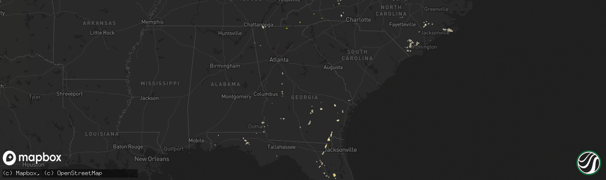 Hail map in Georgia on June 20, 2014