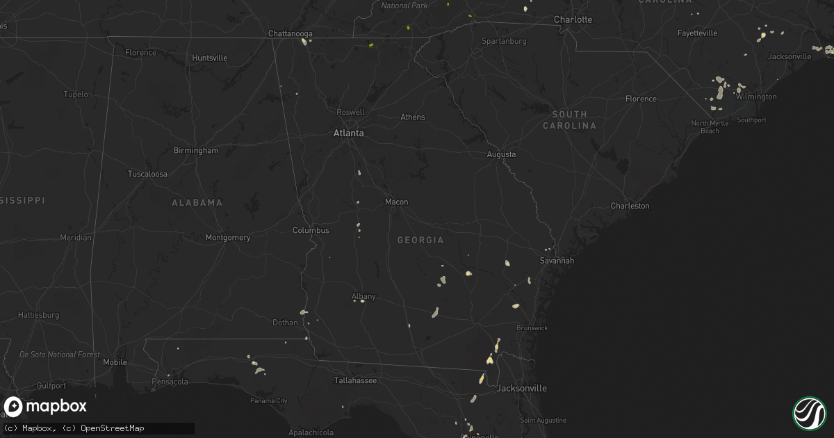 Hail map in Georgia on June 20, 2014