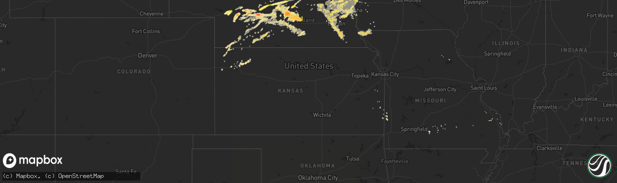 Hail map in Kansas on June 20, 2014