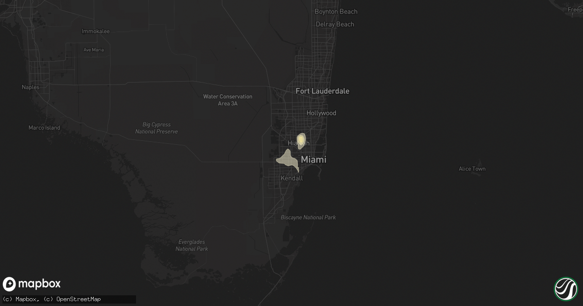 Hail map in Miami, FL on June 20, 2014