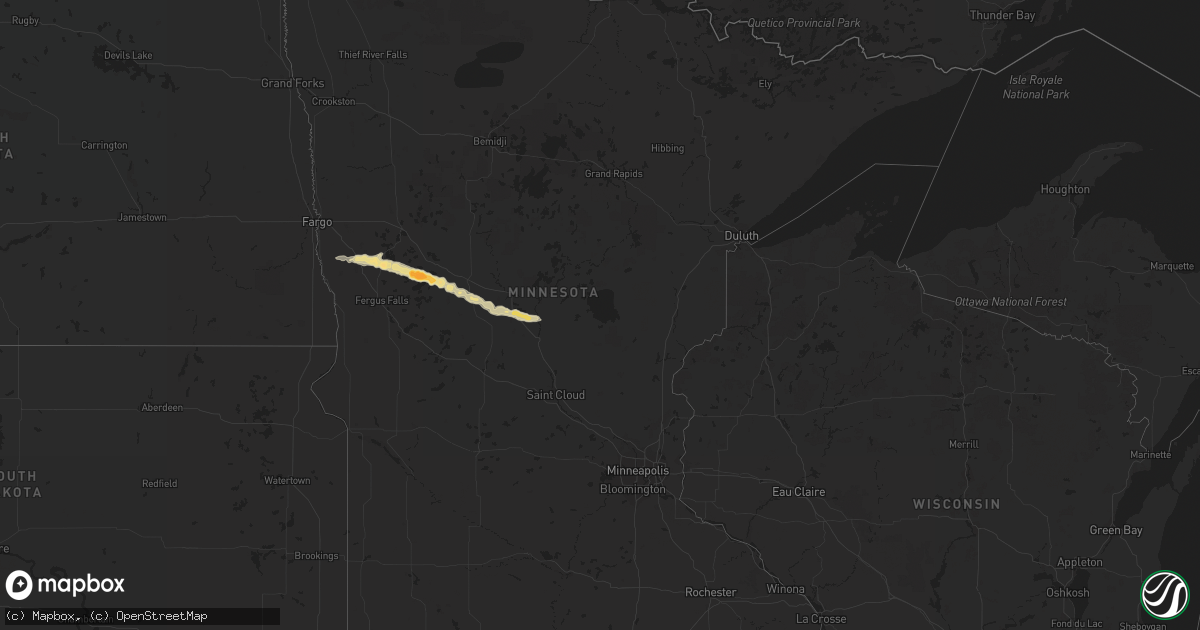 Hail map in Minnesota on June 20, 2014