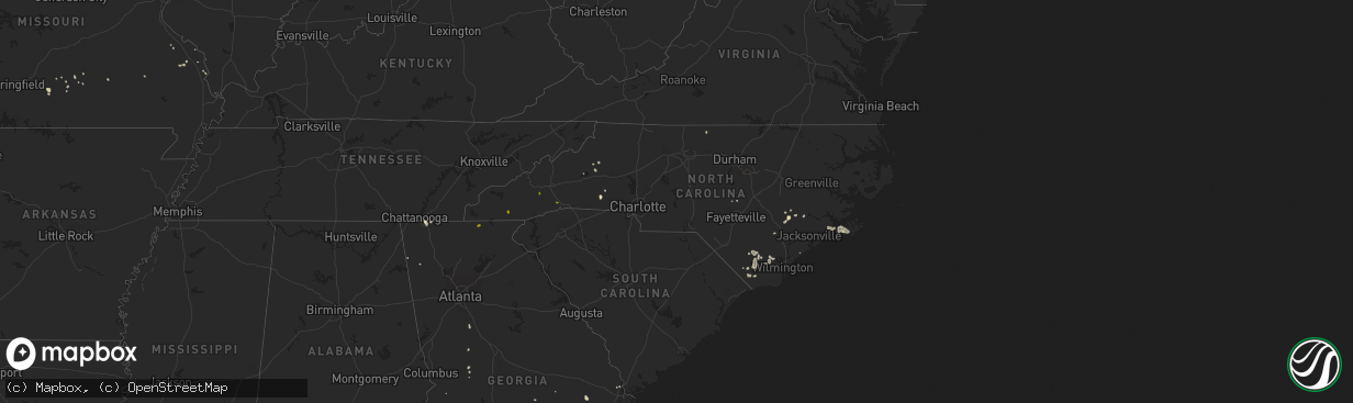 Hail map in North Carolina on June 20, 2014