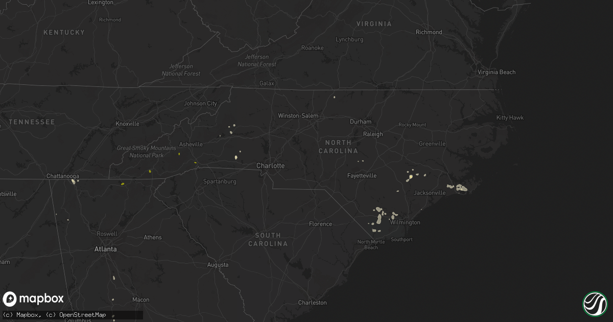 Hail map in North Carolina on June 20, 2014