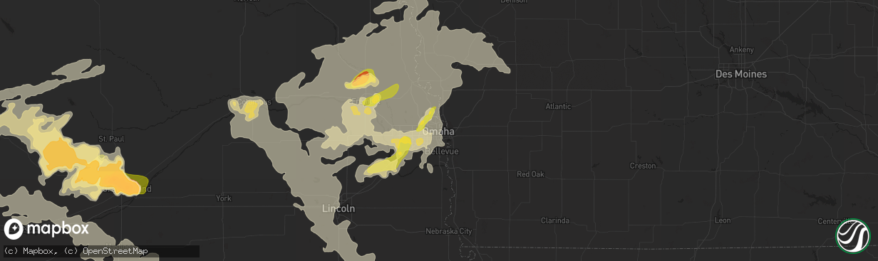 Hail map in Omaha, NE on June 20, 2014