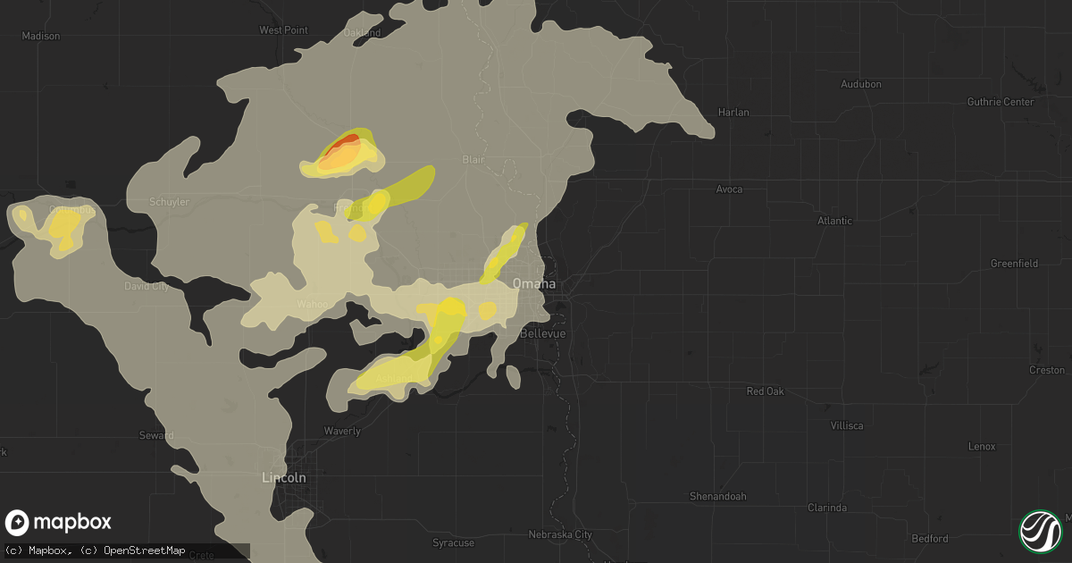 Hail map in Omaha, NE on June 20, 2014