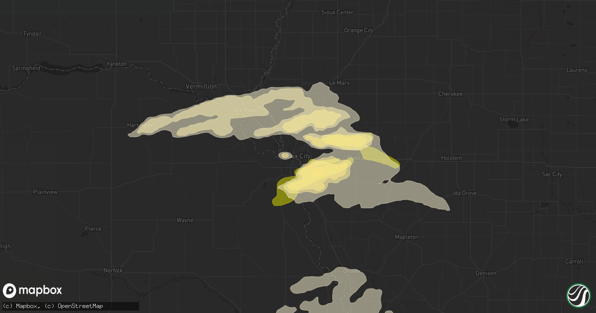 Hail map in Sioux City, IA on June 20, 2014