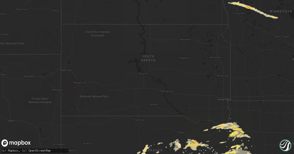 Hail map in South Dakota on June 20, 2014