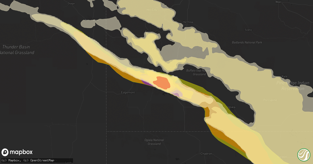 Hail map in Hot Springs, SD on June 20, 2015