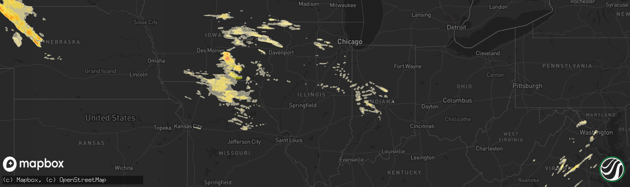 Hail map in Illinois on June 20, 2015