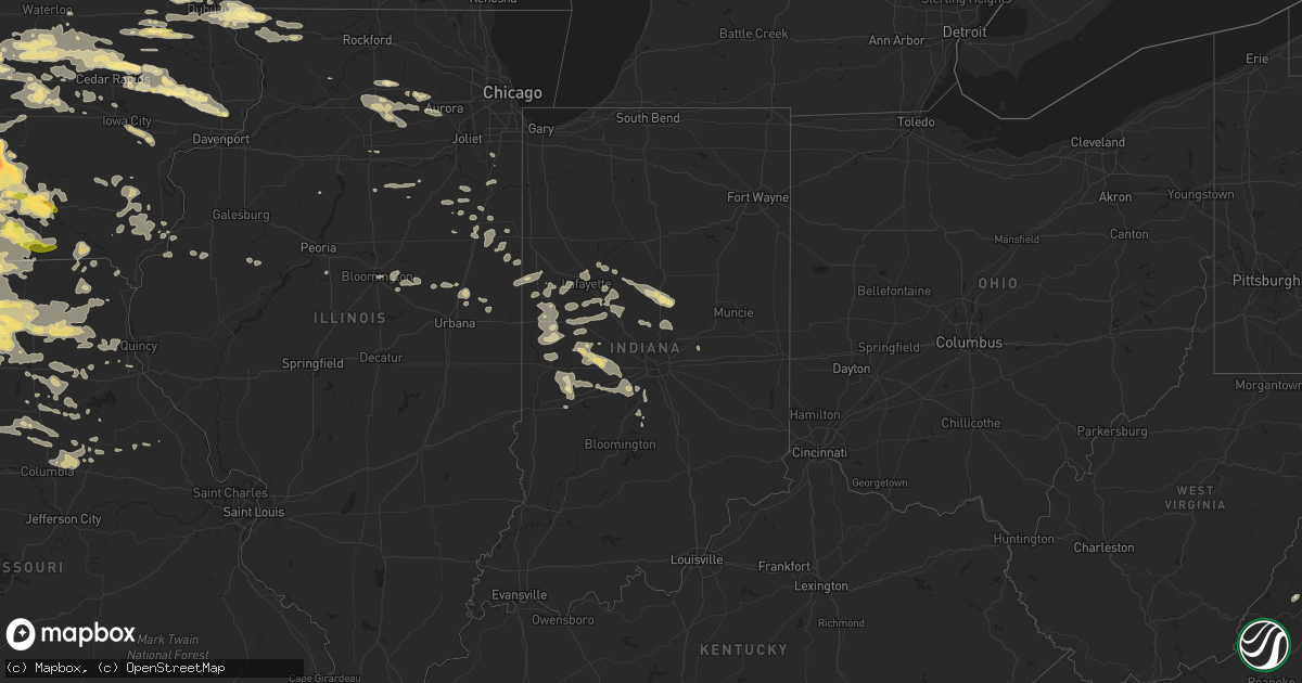 Hail map in Indiana on June 20, 2015