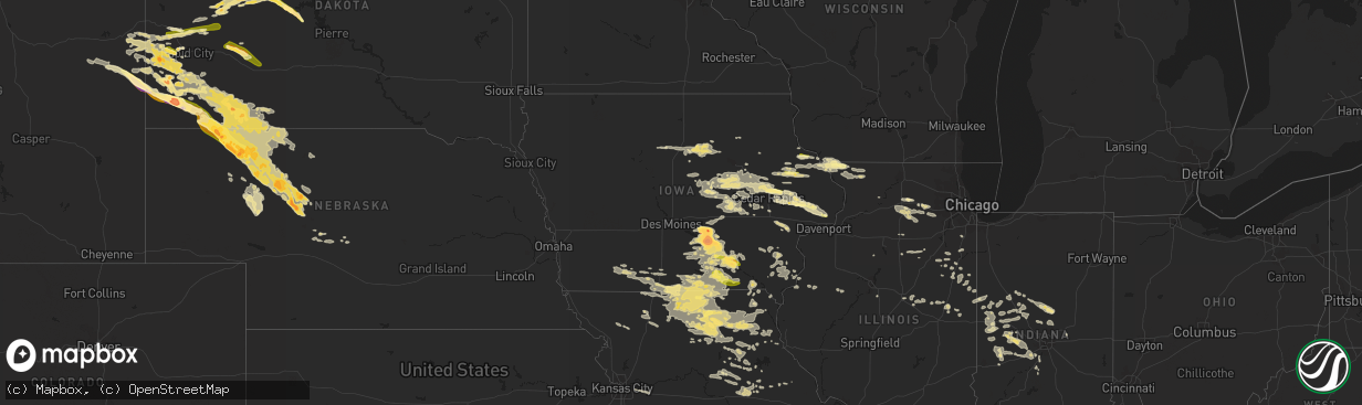 Hail map in Iowa on June 20, 2015