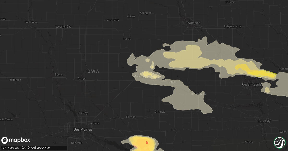 Hail map in Marshalltown, IA on June 20, 2015