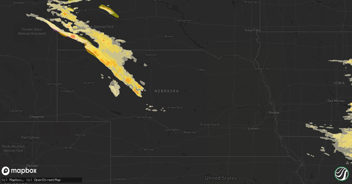Hail map in Nebraska on June 20, 2015