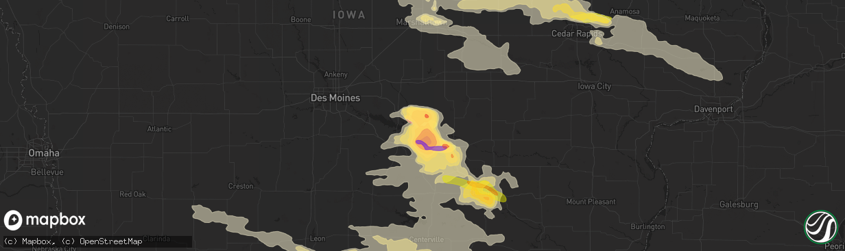 Hail map in Pella, IA on June 20, 2015