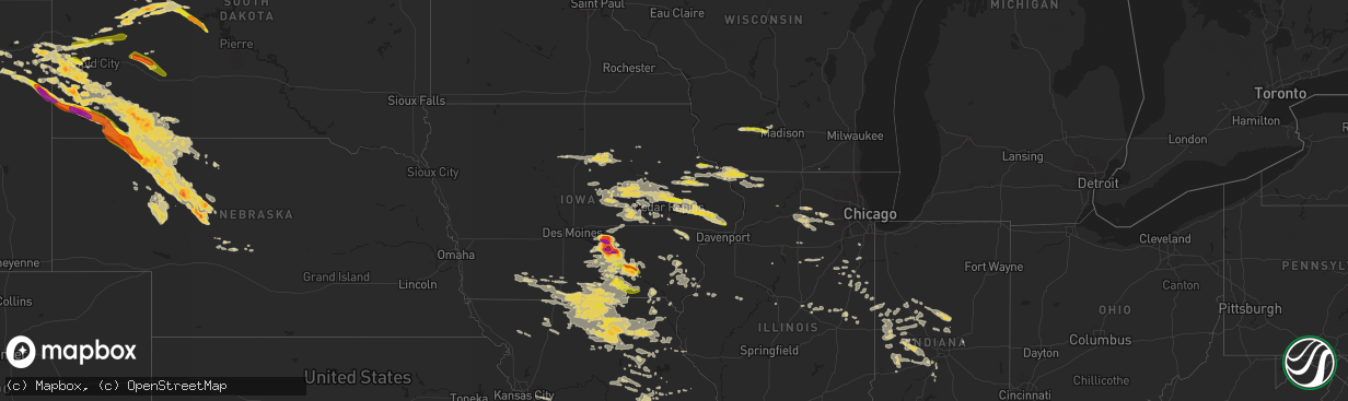 Hail map on June 20, 2015