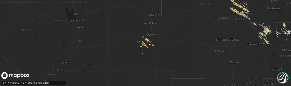 Hail map in Colorado on June 20, 2016