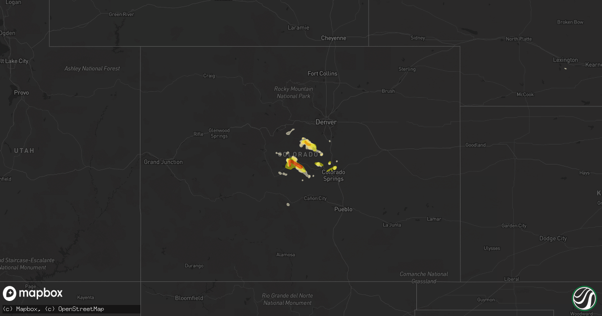 Hail map in Colorado on June 20, 2016