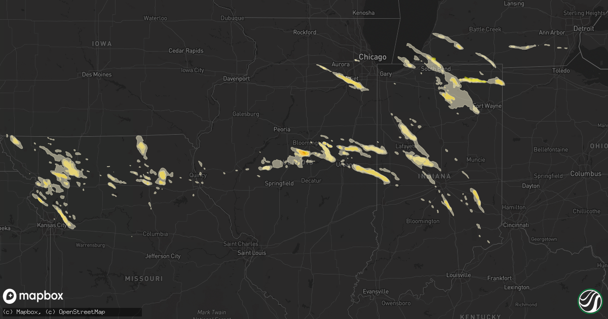 Hail map in Illinois on June 20, 2016
