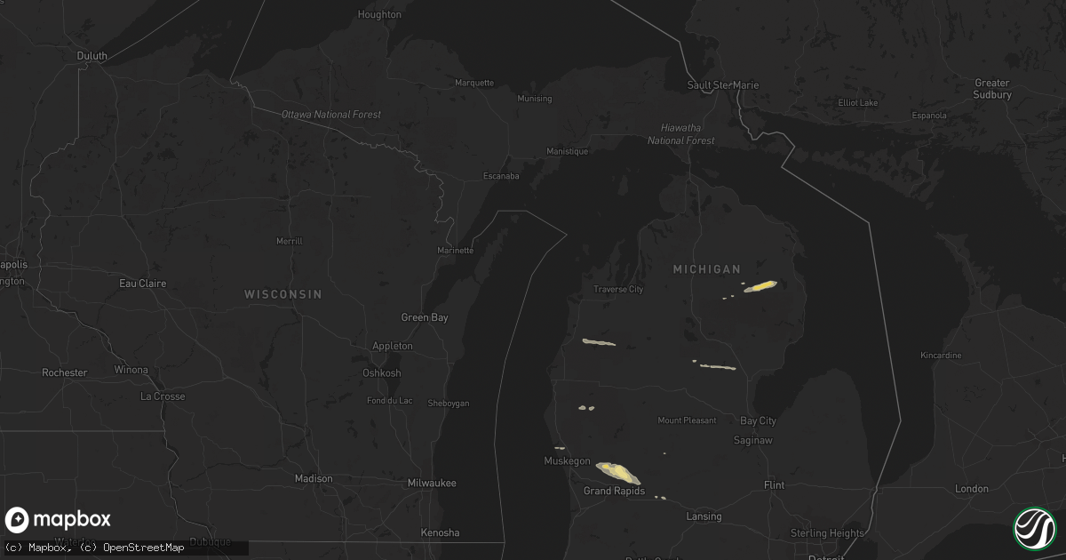 Hail map in Michigan on June 20, 2016
