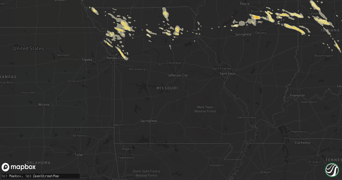 Hail map in Missouri on June 20, 2016