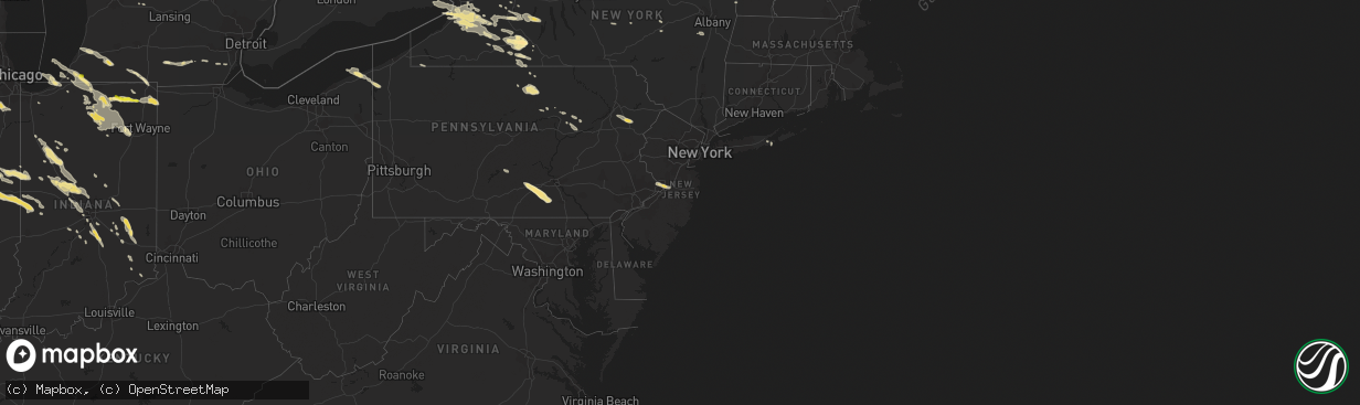 Hail map in New Jersey on June 20, 2016