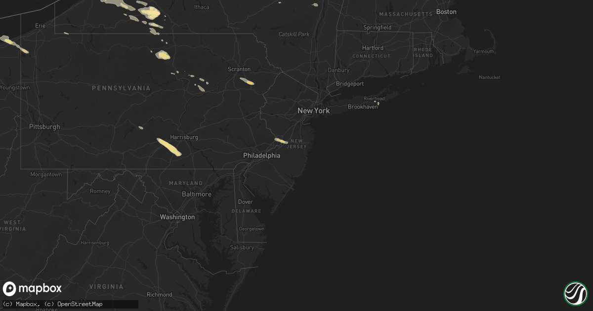 Hail map in New Jersey on June 20, 2016