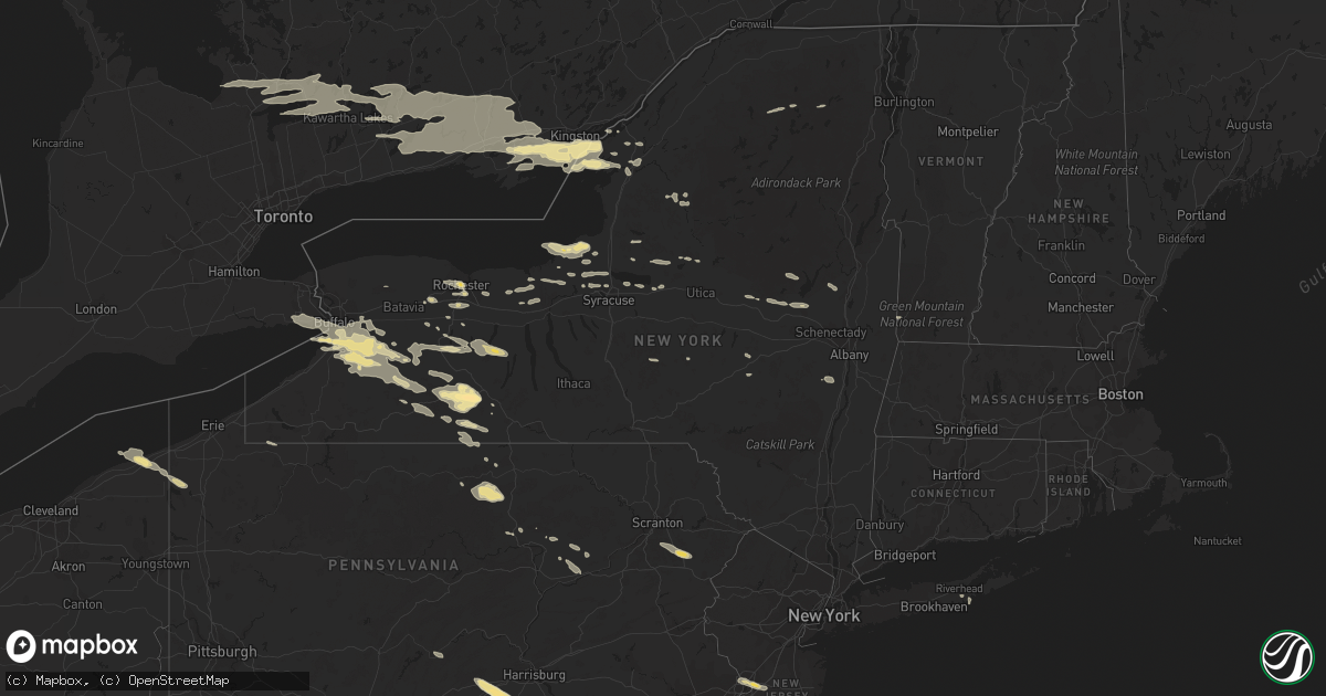Hail map in New York on June 20, 2016