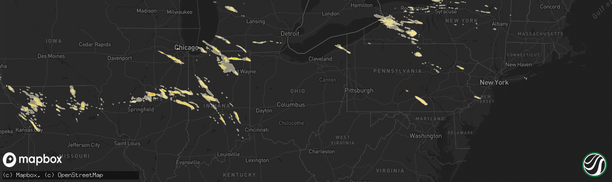 Hail map in Ohio on June 20, 2016