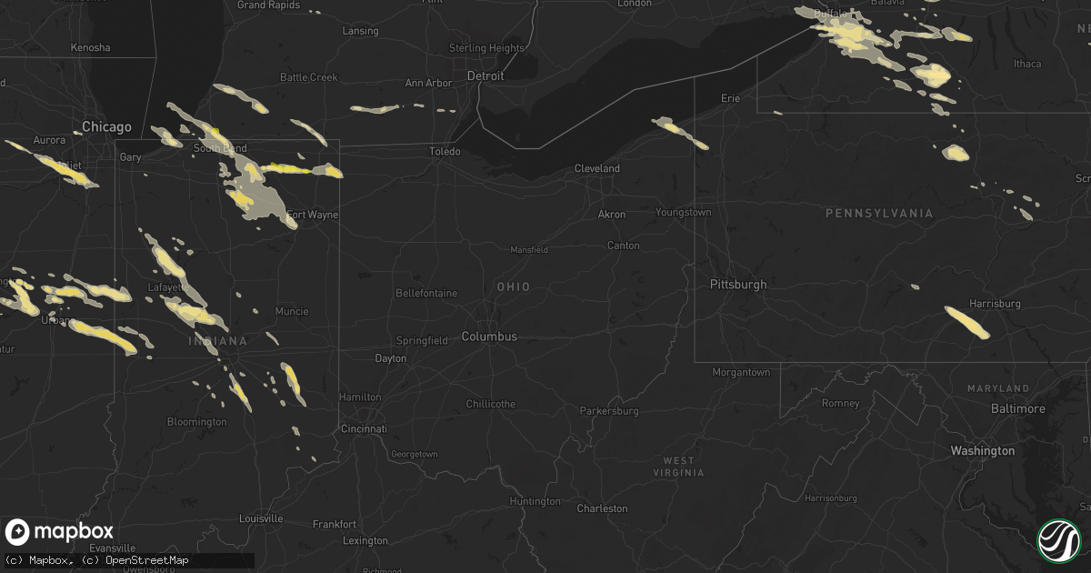 Hail map in Ohio on June 20, 2016