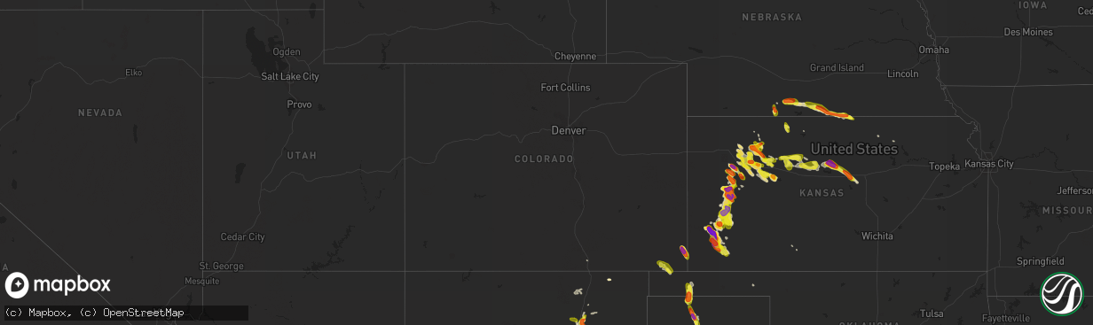 Hail map in Colorado on June 20, 2017