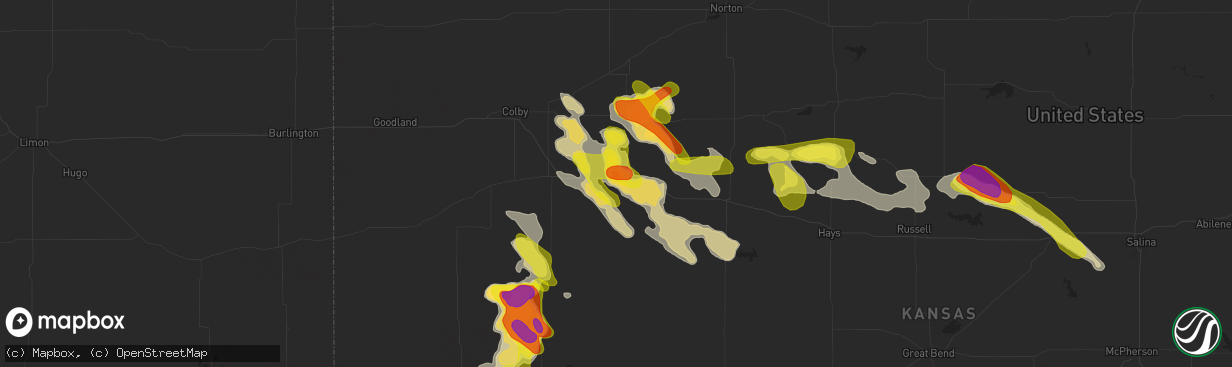 Hail map in Grainfield, KS on June 20, 2017