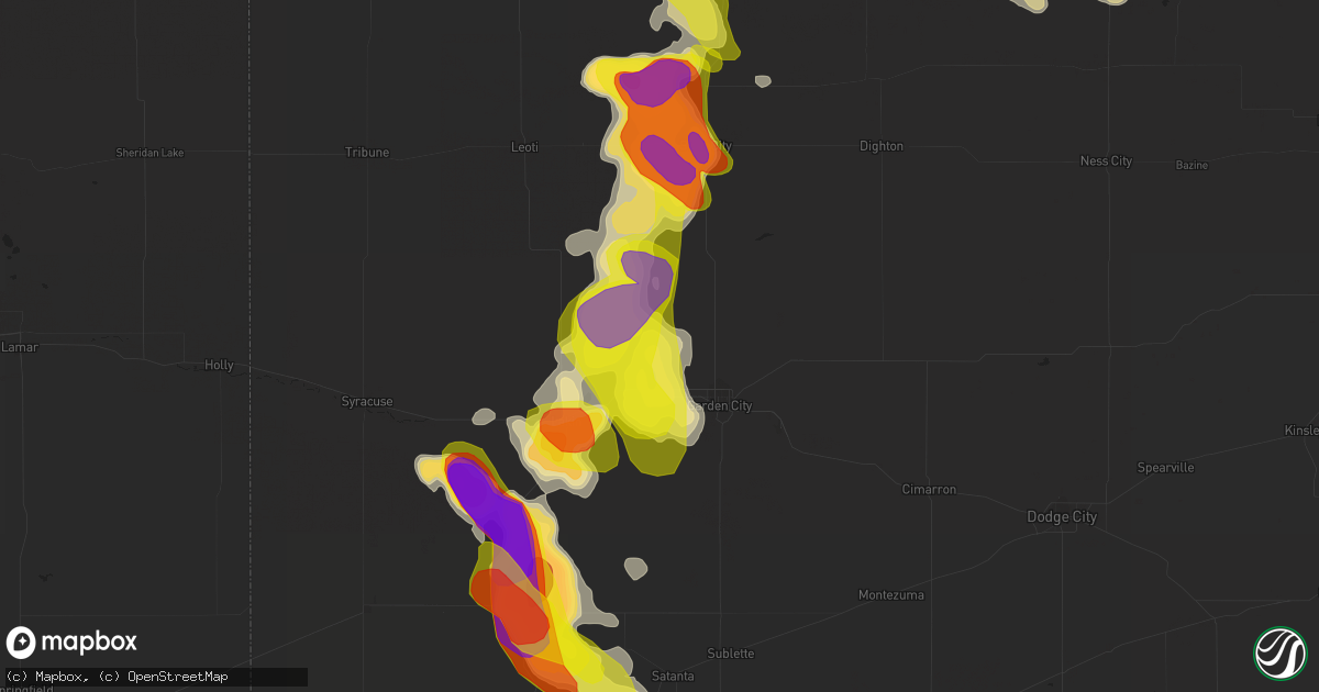 Hail map in Holcomb, KS on June 20, 2017