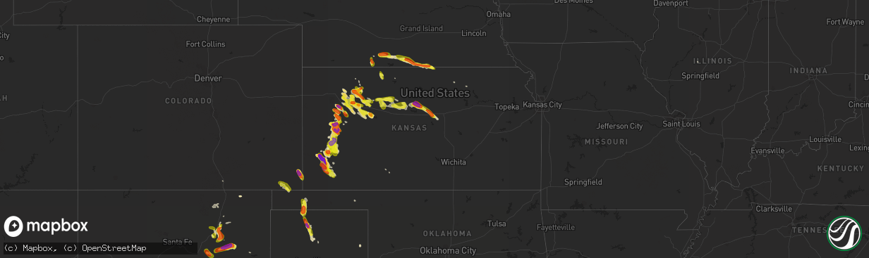 Hail map in Kansas on June 20, 2017