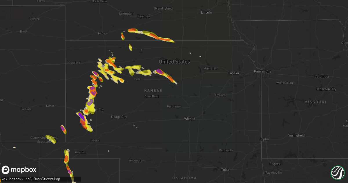 Hail map in Kansas on June 20, 2017
