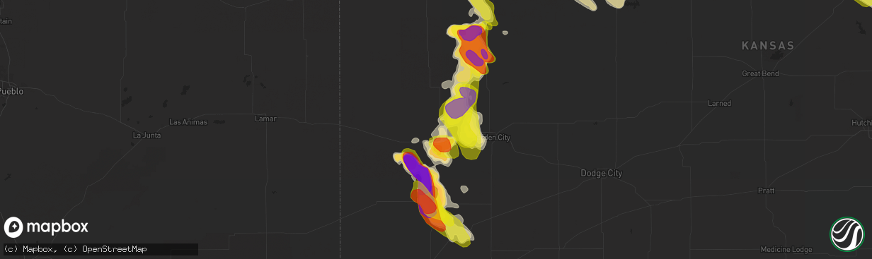 Hail map in Lakin, KS on June 20, 2017