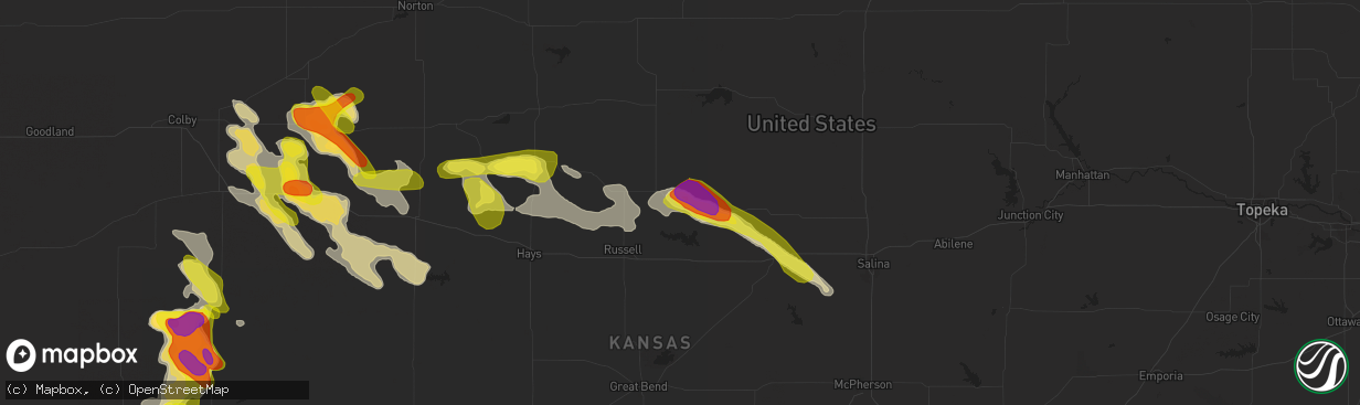 Hail map in Lucas, KS on June 20, 2017