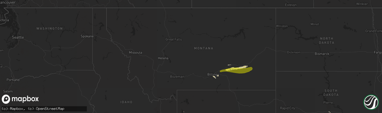 Hail map in Montana on June 20, 2017