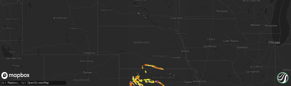 Hail map in Nebraska on June 20, 2017