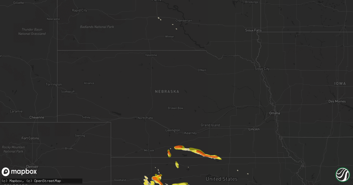 Hail map in Nebraska on June 20, 2017