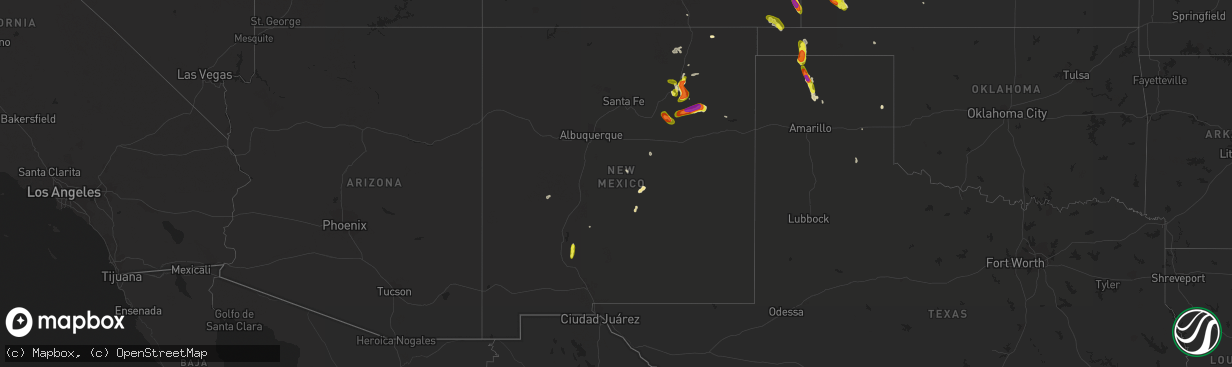 Hail map in New Mexico on June 20, 2017