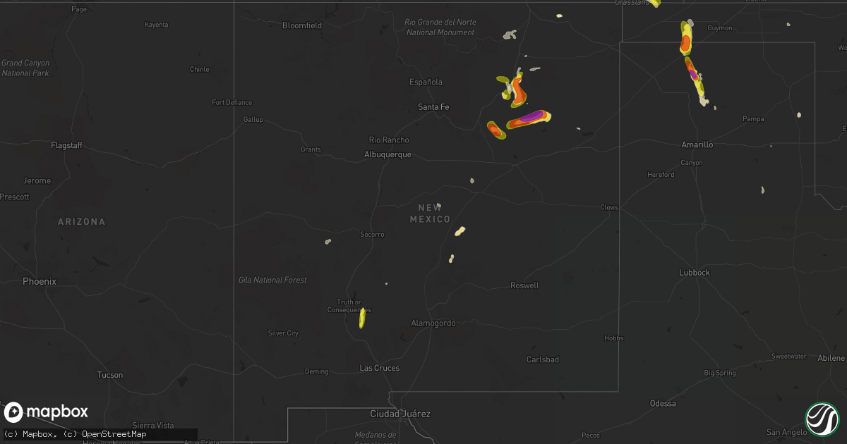 Hail map in New Mexico on June 20, 2017
