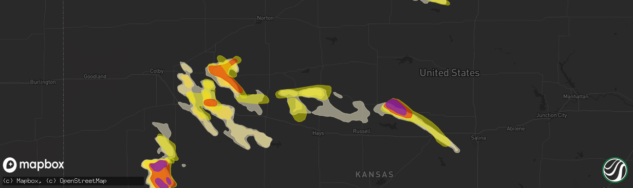 Hail map in Plainville, KS on June 20, 2017